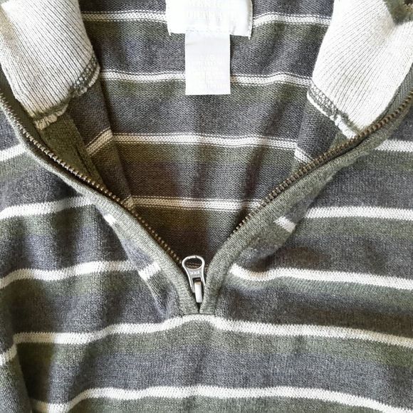 Unisex knit long sleeve crew neck top, L/G. Zipper - Picture 3 of 4